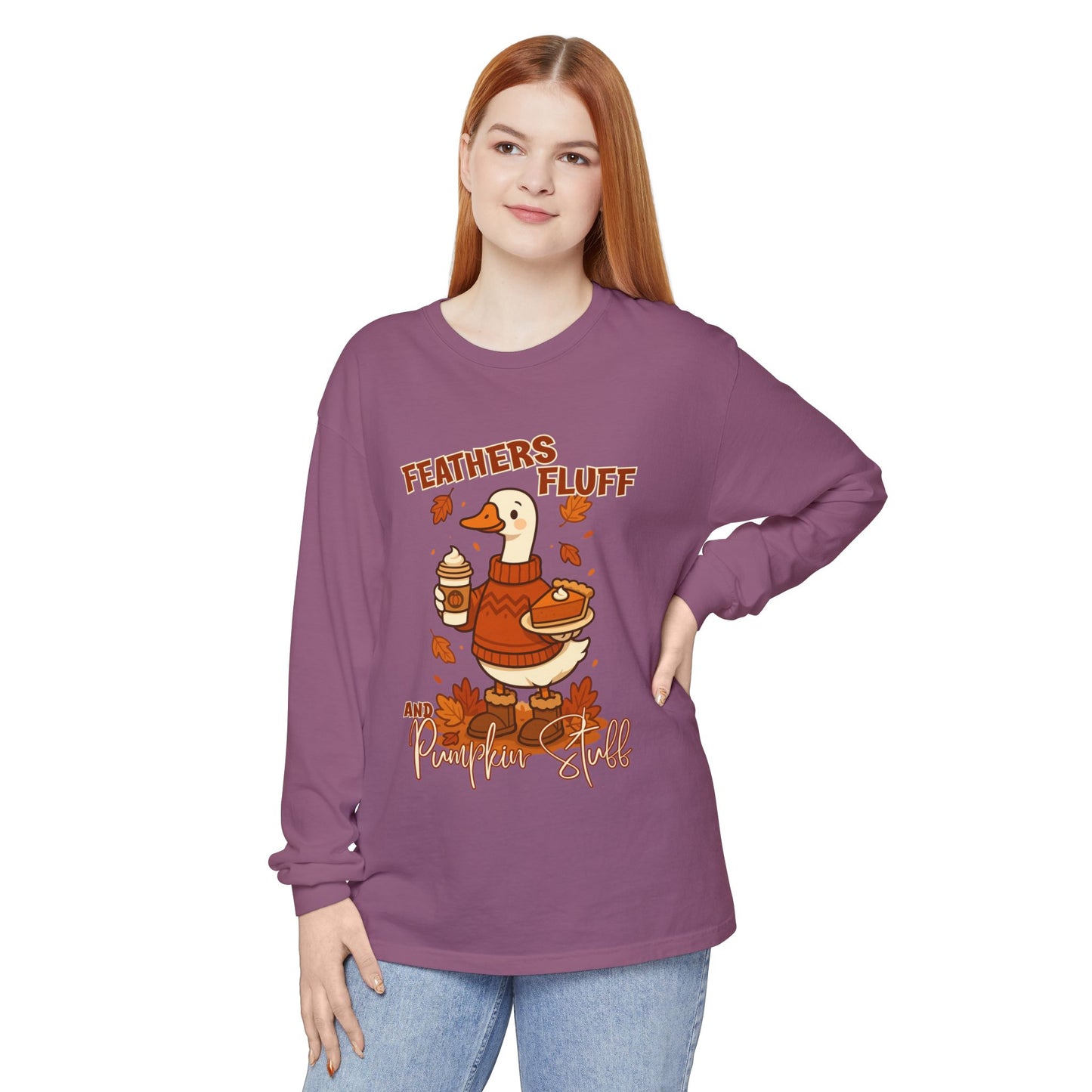 Fall Vibes Goose - Feathers, Fluff & Pumpkin Stuff