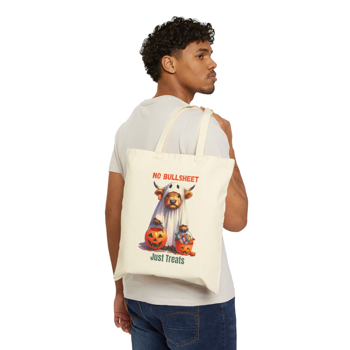 Halloween Candy Bag, Funny Trick-or-Treat Tote, Fall Harvest Bag, Reusable Shopping Bag