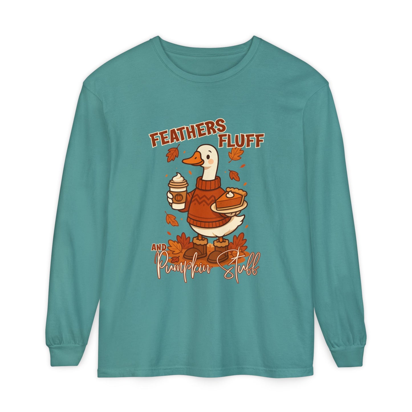 Fall Vibes Goose - Feathers, Fluff & Pumpkin Stuff