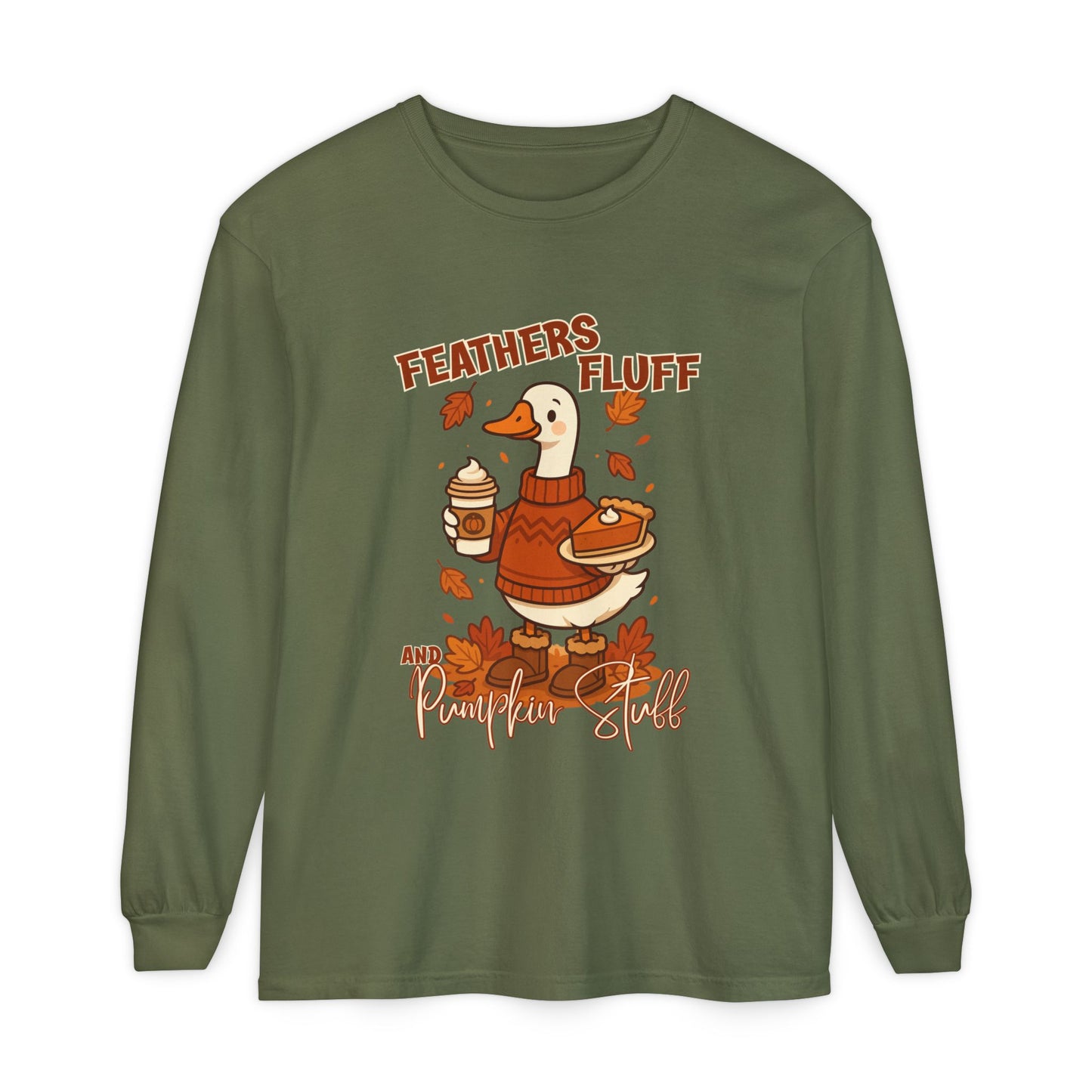 Fall Vibes Goose - Feathers, Fluff & Pumpkin Stuff