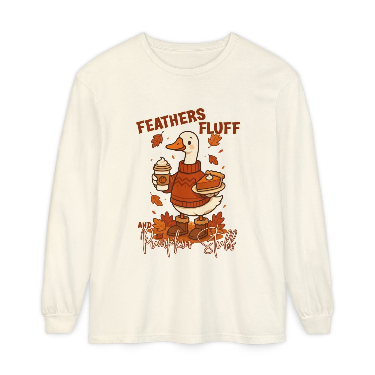 Fall Vibes Goose - Feathers, Fluff & Pumpkin Stuff