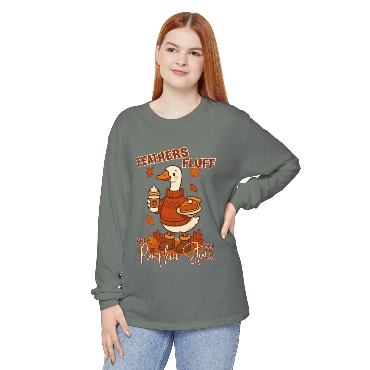 Fall Vibes Goose - Feathers, Fluff & Pumpkin Stuff