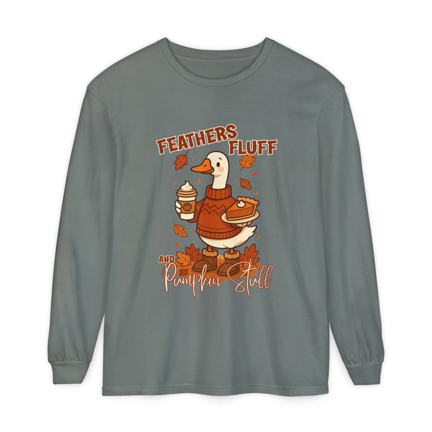 Fall Vibes Goose - Feathers, Fluff & Pumpkin Stuff