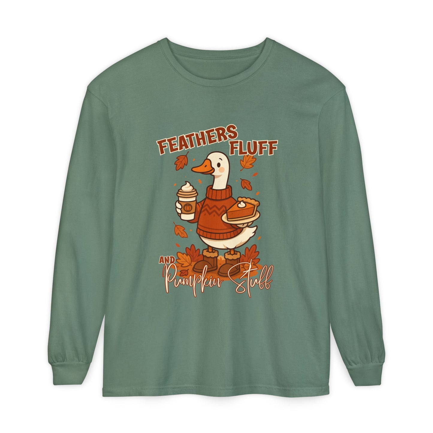Fall Vibes Goose - Feathers, Fluff & Pumpkin Stuff