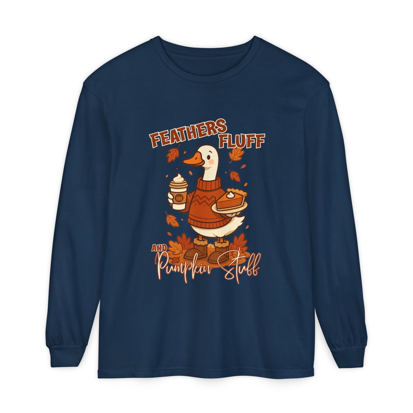 Fall Vibes Goose - Feathers, Fluff & Pumpkin Stuff