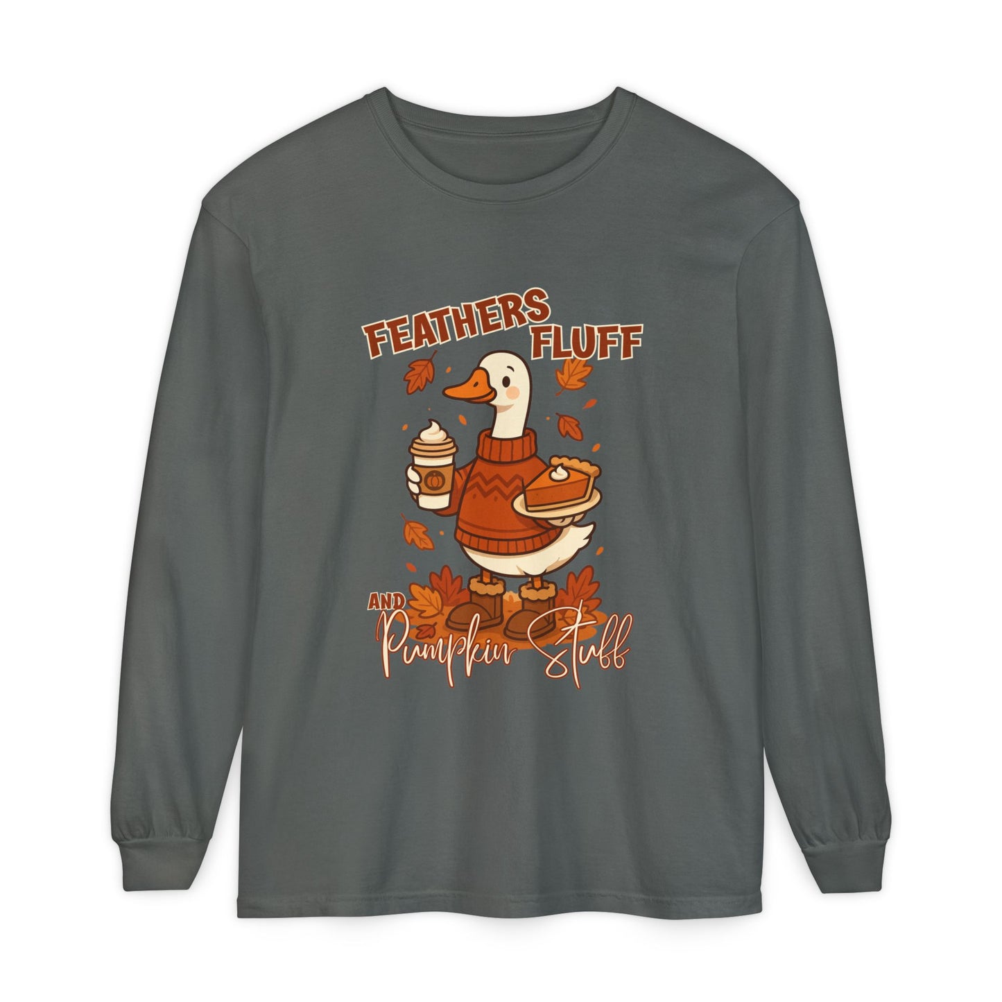 Fall Vibes Goose - Feathers, Fluff & Pumpkin Stuff